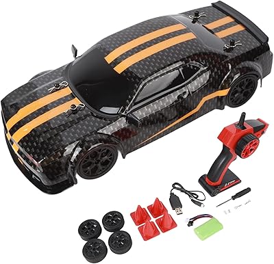 Jouet de voiture de course télécommandé 2,4 ghz avec lumière led et batterie