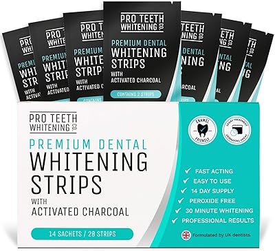 Bandes de blanchiment des dents au charbon actif | 28 bandes