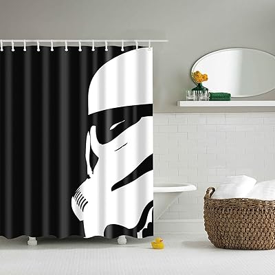 Rideau de douche uni star wars fond noir 72" x 72" polyester imperméable