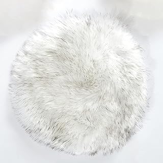 Tapis rond en fausse fourrure yono pour salon et chambre à coucher