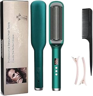 Brosse à lisser les cheveux à ions négatifs, peigne à lisser pour femmes