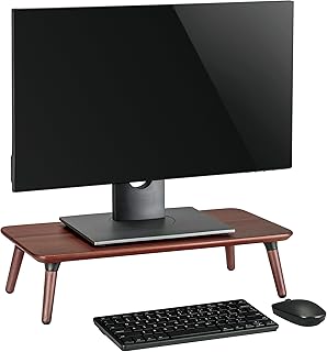 Support de moniteur en bois de conception simple navodesk premium en noyer