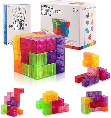 Blocs de construction magnétiques cubes de puzzle 3d magnétiques magiques, ensemble de 7