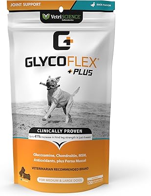Vetriscience glycoflex plus chondroïtine supplément de hanche et d'articulations à force maximale