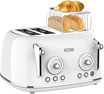Feller germany, grille-pain 4 tranches de style rétro, 1630 w, corps en acier