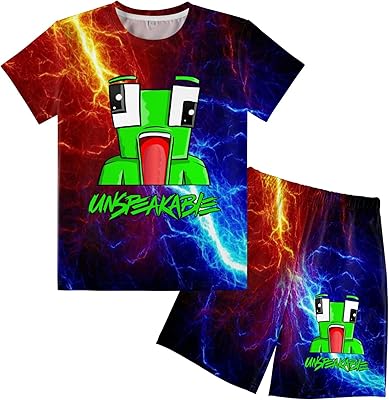 Ensemble t-shirt et short pour garçons et filles imprimés de dessins animés