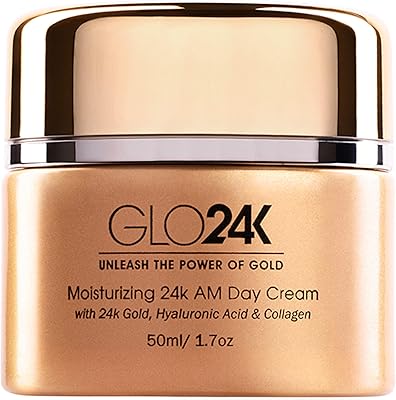 Crème de jour hydratante glo24k à l'or 24 carats anti-âge avec vitamines