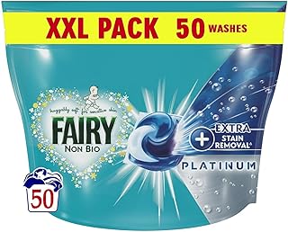 Capsule de détergent liquide non bio fairy platinum, 50 lavages (1160 g)