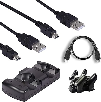 Chargeur de manette playstation 3 yzeril avec 2 câbles de charge base