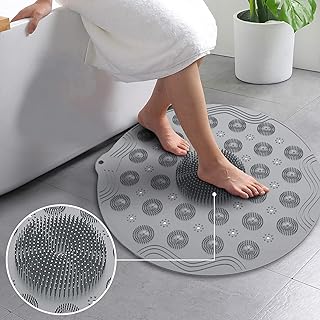 Tapis de bain en silicone antidérapant pour massage des pieds avec ventouses