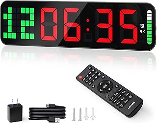 Minuteur de gym lucorb grande horloge murale numérique de 15 pouces pour entraînement