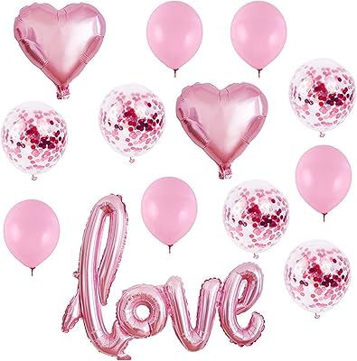Ensemble de fête beauty love balloons ballons à confettis et grands en aluminium
