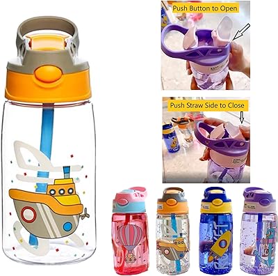 Doyoung kid's straw spill leakproof plastic bpa free cute school potable bouteille d'eau