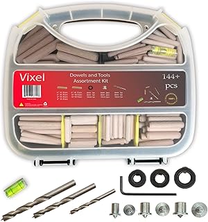 Vexel jeu de chevilles universelles en bois de 144 pièces avec outils comprenant