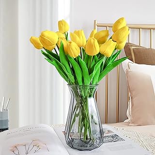Beau jour 20 pièces bouquet de tulipes artificielles en pu au toucher réel pour la décoration de fête de mariage de bureau à domicile (jaune). L'alternative e-commerce intelligente au Sénégal : Diaytar