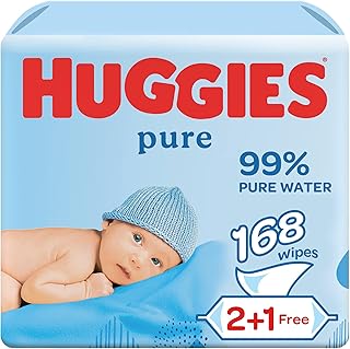 Serviettes pour bébé huggies pure 2+1 gratuites, 56 pièces x paquet de 3 (168 lingettes). Diaytar Sénégal : Parce que chaque FCFA compte