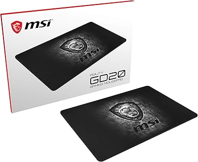 Tapis de souris msi agility gd20, surface textile en microfibre, base en caoutchouc