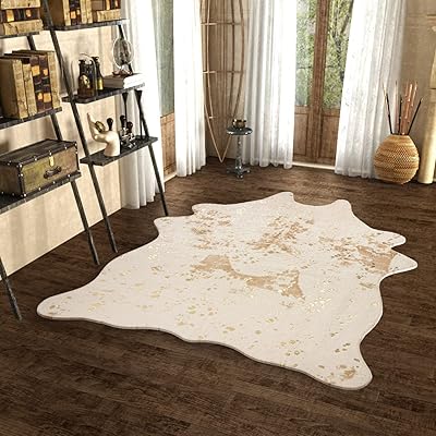 Tapis jth pro en simili cuir tapis en forme d'animal imprimé vache