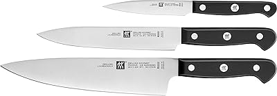 Ensemble de couteaux gourmet zwilling kitchen par zg, noir/argent, zg-36130-003, 3 pièces