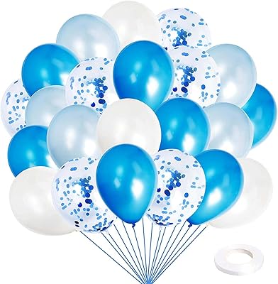 Kit de ballons de fête - 24 ballons en latex bleu marine, bleu