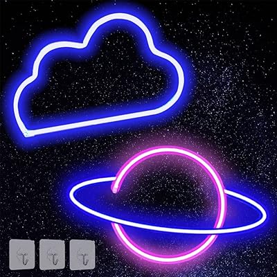 Wish neon lights 2pcs, panneau lumineux au néon, panneaux led alimentés par batterie