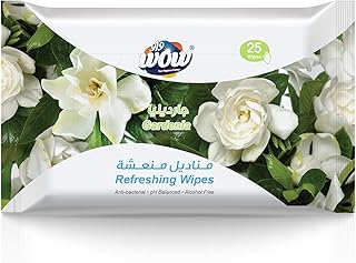 Lingettes antibactériennes rafraîchissantes wow gardenia - 25 lingettes