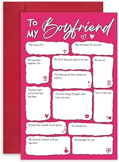 Carte de saint-valentin unique pour petit ami carte d'anniversaire attentionnée remplissez la d'amour