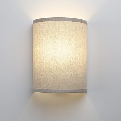 Lampe de nuit murale semi-cylindre en tissu de chevet simple rétro industriel primo