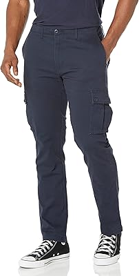 Pantalon cargo extensible coupe slim amazon essentials pour hommes bleu marine 33 l