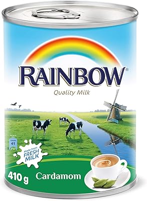 Lait évaporé aromatisé à la cardamome arc-en-ciel avec vitamine d, 410 grammes