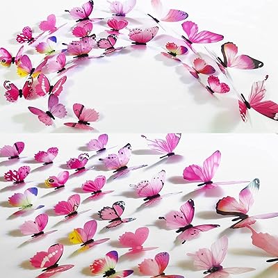 Stickers muraux papillon, 24 pièces décoration de chambre, autocollants muraux papillon 3d pour la décoration de la maison, chambre de fille, salle de bain, crèche, salle de classe, bureau, fête amovible. Explorez un monde de bonnes affaires sur Diaytar Sénégal