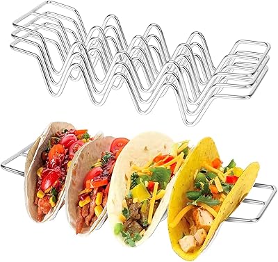 Ensemble de 3 supports à tacos support tacos en acier inoxydable assiettes