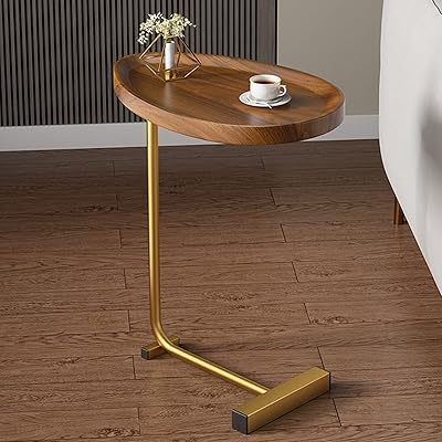 Table d'appoint michacos en forme de c, table d'appoint pour canapé-lit, petite table