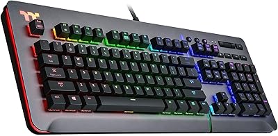 Clavier de jeu thermaltake en titane rvb niveau 20, touches rvb 16,8 millions
