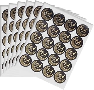 Autocollants eid mubarak, fournitures de décoration islamique du ramadan (noir 100 pièces)
