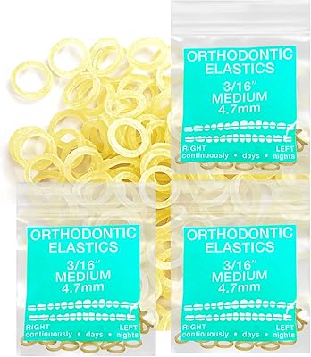 Paquet de 3 bandes élastiques orthodontiques en latex ambré 300 pièces