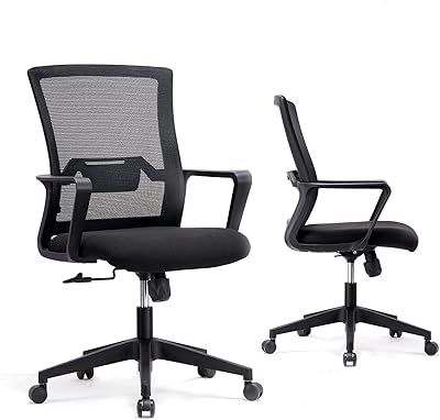 Chaise de bureau ergonomique pivotante vifov, hauteur réglable avec accoudoirs pour poste