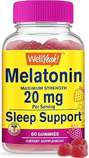Well-yah mélatonine 20 mg gummies - arôme naturel - complément alimentaire sans médicament