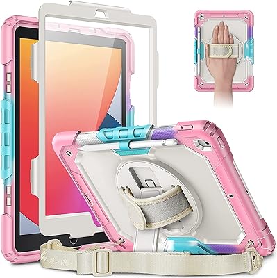 Coque afacot pour ipad 8e génération 10,2 pouces, étui robuste pour enfants