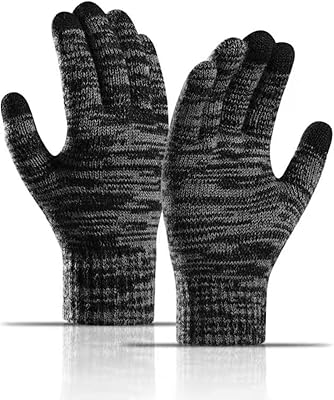 Gants tricotés chauds d'hiver unisexes, en polaire épaisse, poignets élastiques pour smartphone, gants