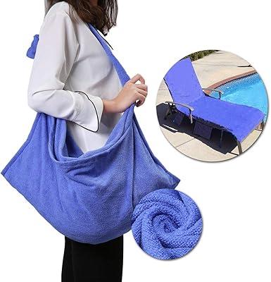 Grande housse de serviette de plage pour chaise longue en microfibre, housse
