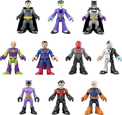 Ensemble de figurines imaginext batman super friends dc - 10 figurines et 10