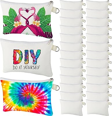 Sacs à cosmétiques en toile vierge à sublimation polyvalente, sac de toilette portable