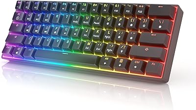 Clavier de jeu mécanique gk61 - 61 touches multicolores rétroéclairées par led rvb