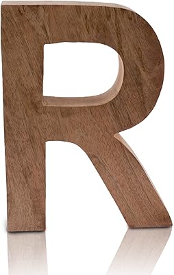 Bloc décoratif en bois massif de 20 cm, lettres de l'alphabet, mots en bois fini naturel, étagère autoportante ou vaisselle, noms de bébé pour enfants, initiales pour chambre à coucher, mariage, fête d'anniversaire, décoration de la maison. Diaytar : Parce que bien acheter, c'est économiser