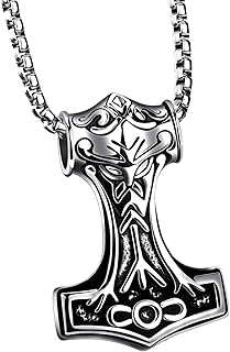 Pauro pendentif marteau thors mjolnir homme acier inoxydable bijoux viking or/argent