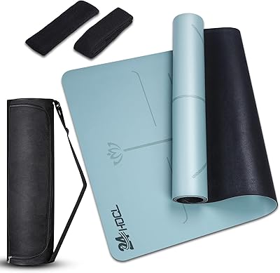 Tapis de yoga 24hocl antidérapant, tapis d'exercice professionnel écologique avec sangle de transport