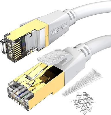 Câble ethernet blanc cat 8 9m câble ethernet haute vitesse 40gbps 2000mhz câble réseau 24awg rj45. Diaytar : Votre partenaire e-commerce au quotidien