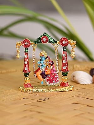 Idole radha krishna en métal de haute qualité taille 3" x