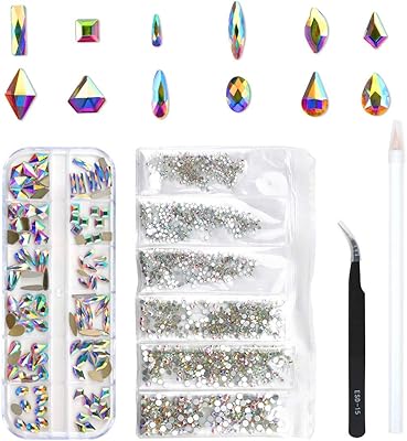 Lienjaer 120 pièces de strass ab en cristal de verre multi-formes pour l'artisanat